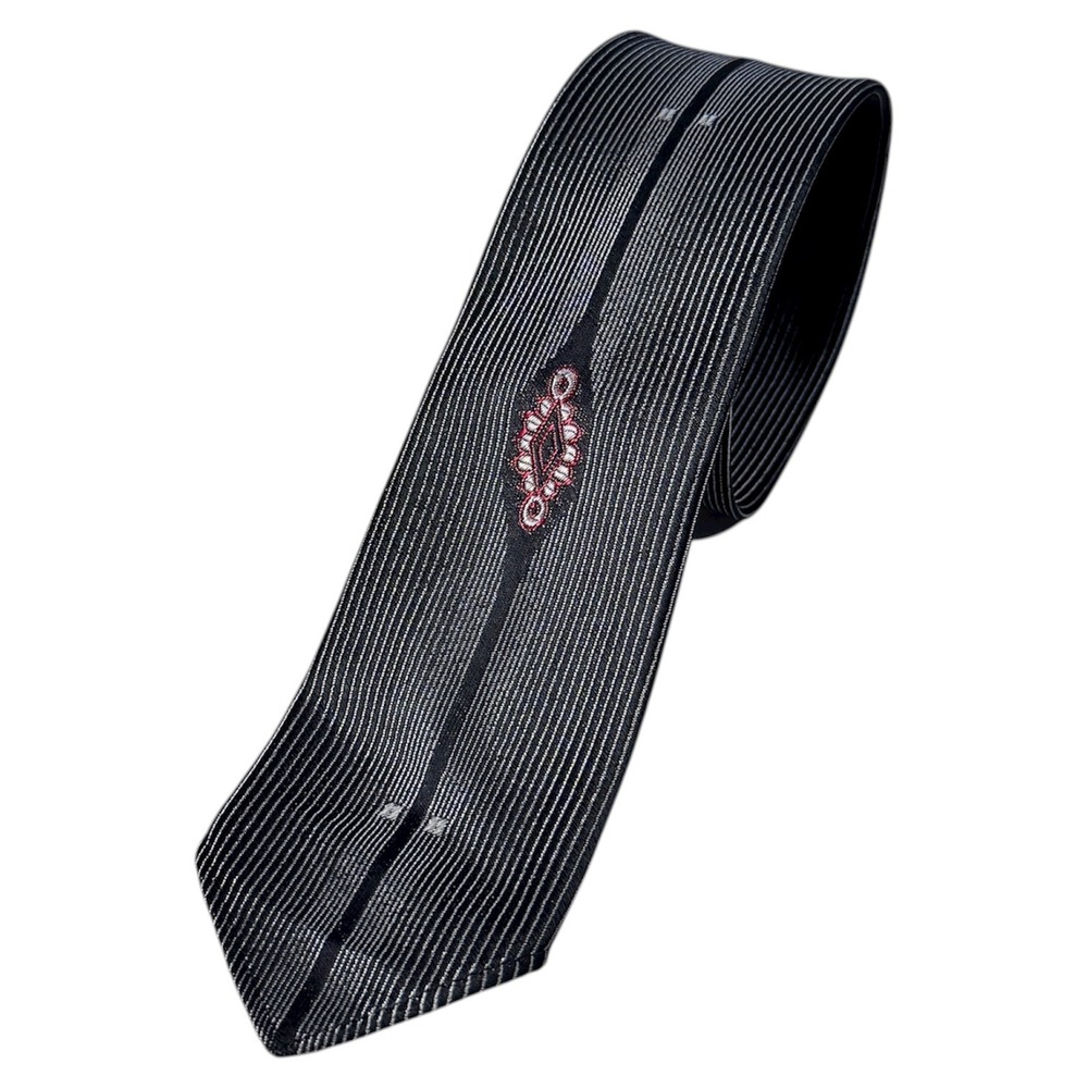 Vintage Tootal Silver Quality Striped Necktie Made in England